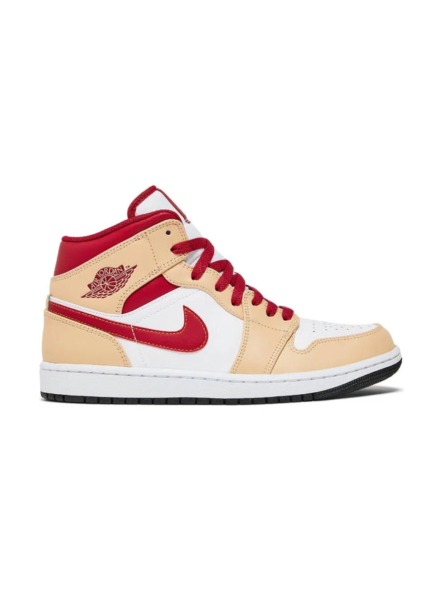 Air Jordan 1 Mid 'Light Curry Cardinal Red'