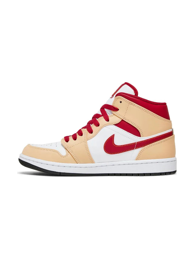 Air Jordan 1 Mid 'Light Curry Cardinal Red'